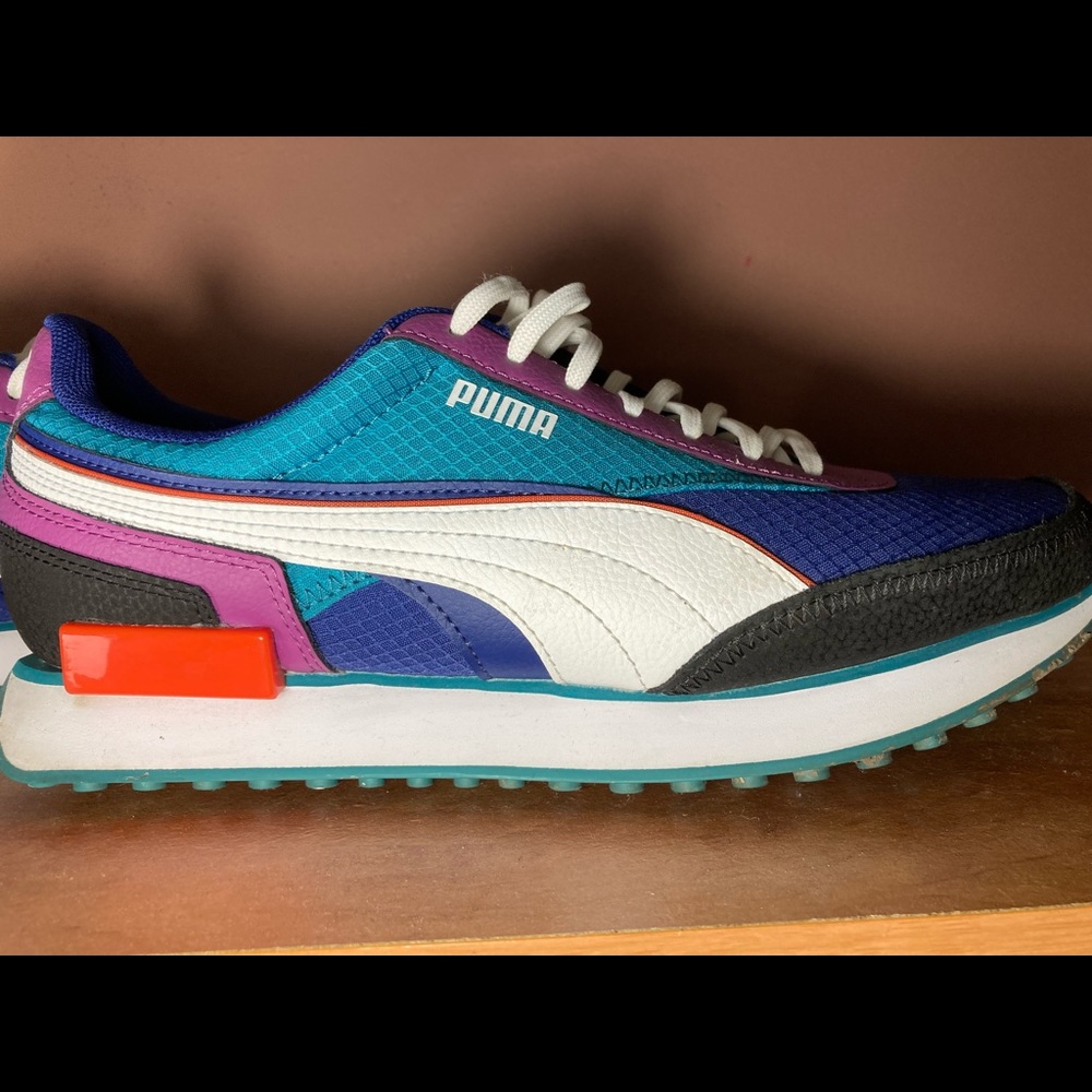 Size 9 — Puma Future Rider sneakers in purple and green
